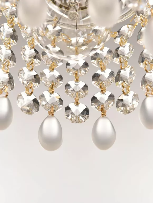 Подвесной светильник Bohemia Ivele Crystal 14781P/11 G V0300, декоративные элементы крупным планом Подвесной светильник Bohemia Ivele Crystal 14781P/11 G V0300, декоративные элементы крупным планом