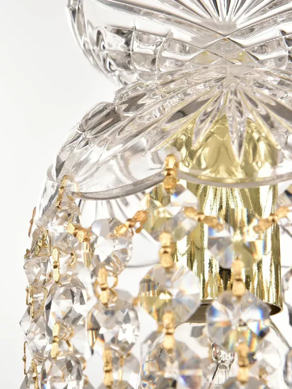 Подвесной светильник Bohemia Ivele Crystal 14781P/11 G V0300, Золото, Прозрачный, Металл, декоративные элементы крупным планом Подвесной светильник Bohemia Ivele Crystal 14781P/11 G V0300, Золото, Прозрачный, Металл, декоративные элементы крупным планом
