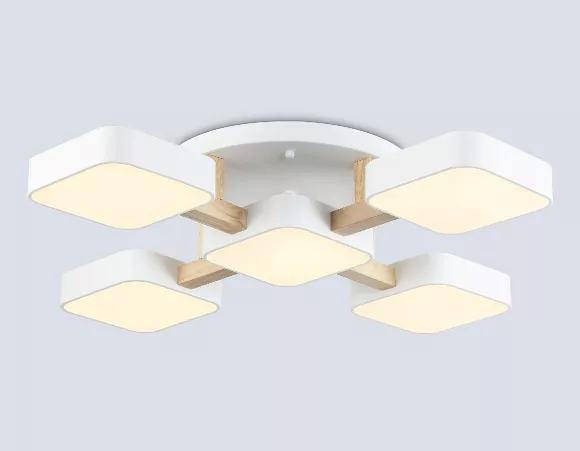 Потолочная люстра Ambrella Light Linetech Comfort FL4881, Белый, От теплого до холодного, Металл, вид снизу Потолочная люстра Ambrella Light Linetech Comfort FL4881, Белый, От теплого до холодного, Металл, вид снизу