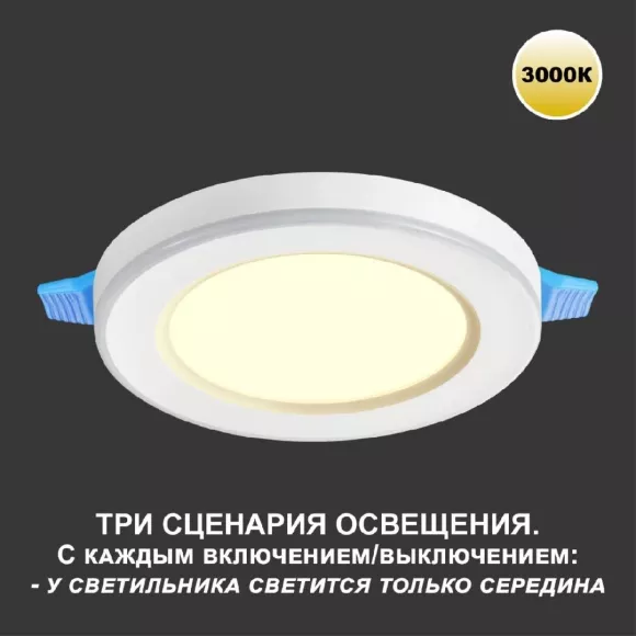 Встраиваемый светильник Novotech Span 359022, 3000, Теплый белый