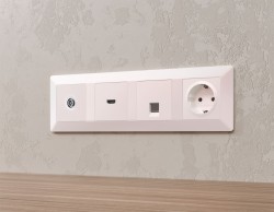 Комплект механизма TV розетки оконечной экранированной 5-1000MHz 3dB Alfa Жемчуг Quant Ambrella Volt MA213005 (AP2130, VM199)