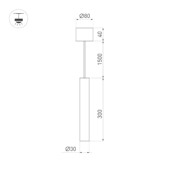 Подвесной светильник Arlight SP-PIPE-HANG-L300-R30-9W Day4000 (BK, 24 deg, 230V) 038607, Нейтральный белый, 90 Подвесной светильник Arlight SP-PIPE-HANG-L300-R30-9W Day4000 (BK, 24 deg, 230V) 038607, Нейтральный белый, 90