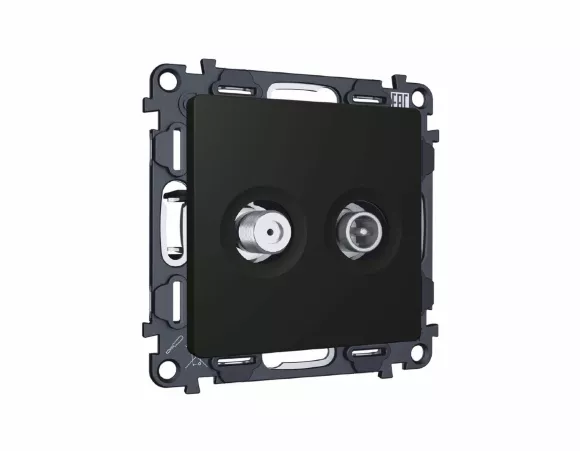 Комплект механизма розетки TV оконечной + SAT 5-862MHz 3.5dB/950-2150MHz 3.5dB Alfa Черный матовый Quant Ambrella Volt MA813310 (AP8133, VM217) Комплект механизма розетки TV оконечной + SAT 5-862MHz 3.5dB/950-2150MHz 3.5dB Alfa Черный матовый Quant Ambrella Volt MA813310 (AP8133, VM217)