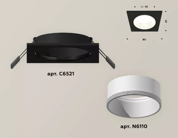 Встраиваемый светильник Ambrella Light Techno XC6521001 (C6521, N6110) Встраиваемый светильник Ambrella Light Techno XC6521001 (C6521, N6110)