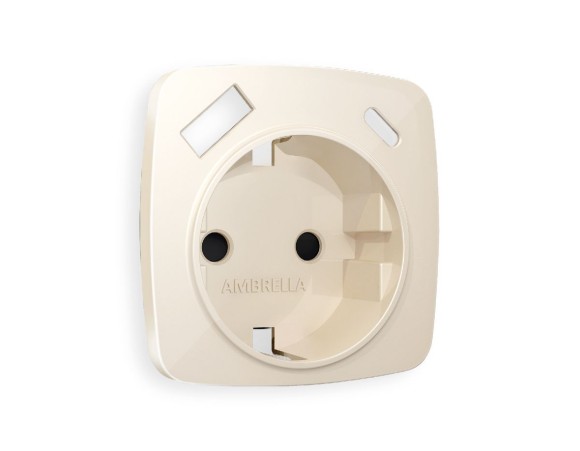 Лицевая панель для розетки с/з со шторками 2USB A+C Ambrella Volt Omega OP3100