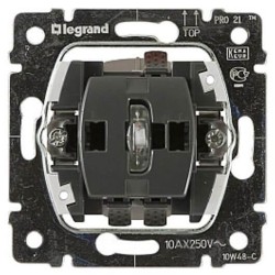 Выключатель одноклавишный 2-полюсный Legrand Galea Life 10A 250V с подсветкой 775822