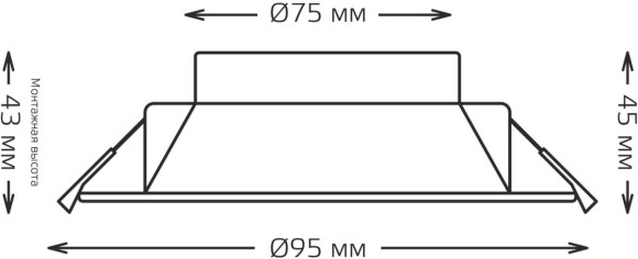 Встраиваемый светильник Gauss Basic Downlight 9033420205