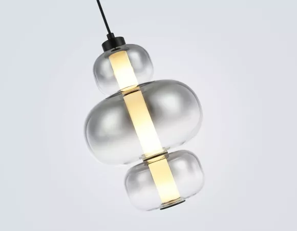 Подвесной светильник Ambrella Light High Light Modern LH11057, Черный, Дымчатый, Теплый белый, декоративные элементы крупным планом