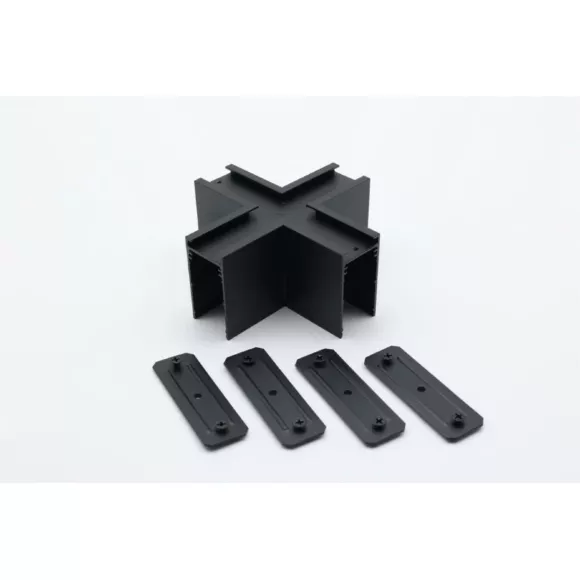 Соединитель Х-образный Aployt Magnetic track 220 APL.0283.00.04, Черный, Алюминий Соединитель Х-образный Aployt Magnetic track 220 APL.0283.00.04, Черный, Алюминий