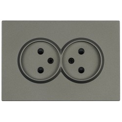 Розетка 2-местная с защитной шторкой Stekker Эмили б/з 250В 16А RST10-5116-09 антрацит soft touch 49929