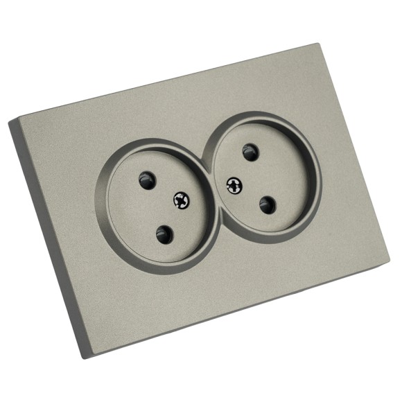 Розетка 2-местная с защитной шторкой Stekker Эмили б/з 250В 16А RST10-5116-09 антрацит soft touch 49929