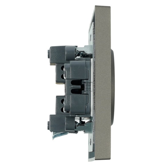 Розетка 2-местная с защитной шторкой Stekker Эмили б/з 250В 16А RST10-5116-09 антрацит soft touch 49929