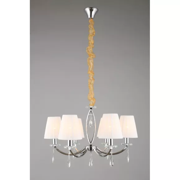Подвесная люстра Omnilux Breguzzo OML-57703-06, Хром, Белый, Металл, крупный план Подвесная люстра Omnilux Breguzzo OML-57703-06, Хром, Белый, Металл, крупный план