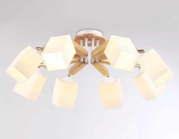 Потолочная люстра Ambrella Light Traditional TR9522, Белый, Металл, Стекло, вид снизу Потолочная люстра Ambrella Light Traditional TR9522, Белый, Металл, Стекло, вид снизу