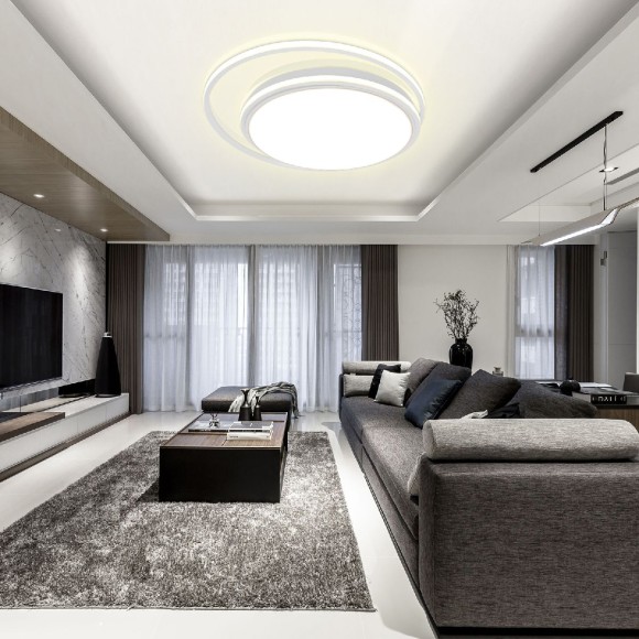 Потолочная светодиодная люстра с пультом управления Natali Kovaltseva Groove LED LAMPS 81186