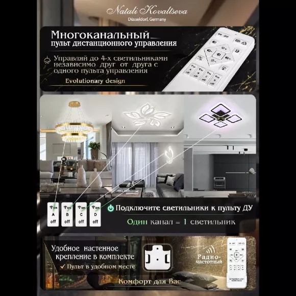 Потолочная люстра Natali Kovaltseva Groove LED LAMPS 81186