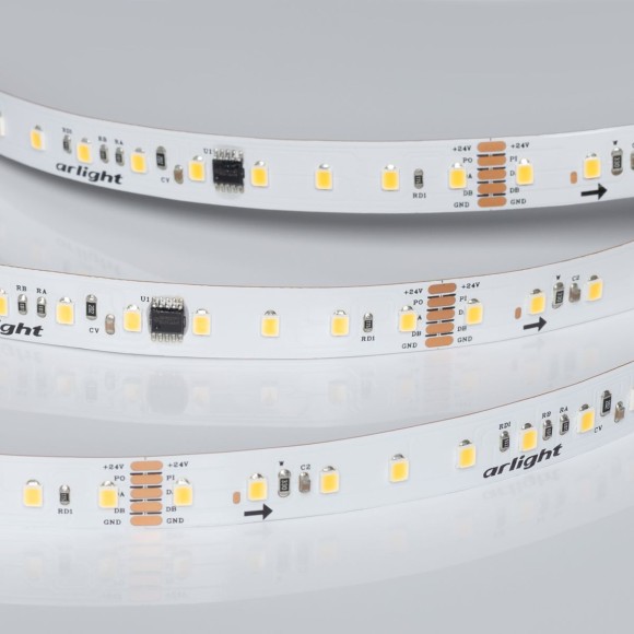 Светодиодная лента Arlight DMX-A96-12mm 24V Warm3000-PX12 (14 W/m, IP20, 5m) (CRI>90) 058173