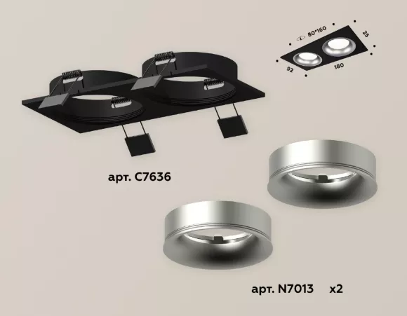 Встраиваемый светильник Ambrella Light Techno XC7636004 (C7636, N7013) Встраиваемый светильник Ambrella Light Techno XC7636004 (C7636, N7013)