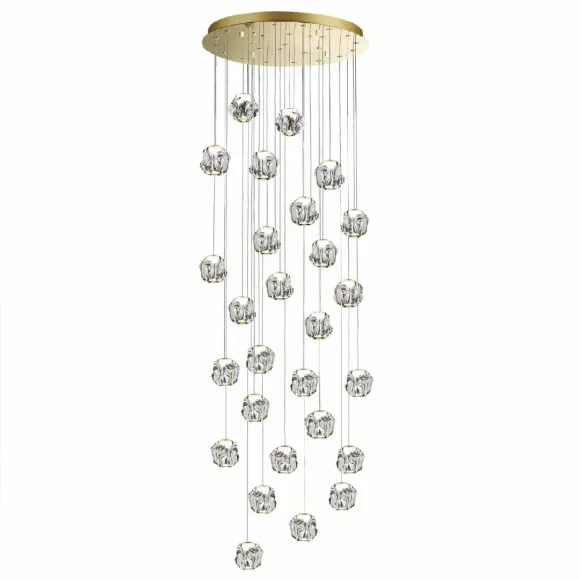 Каскадная люстра Odeon Light Jemstone 5085/120L, Золото, Прозрачный, Нейтральный белый Каскадная люстра Odeon Light Jemstone 5085/120L, Золото, Прозрачный, Нейтральный белый
