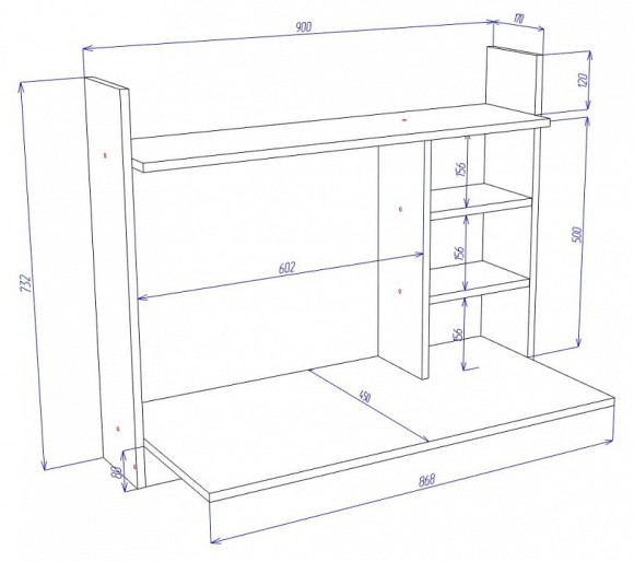 Стол компьютерный Cross СтТ4 MER_StT4-SH-CH