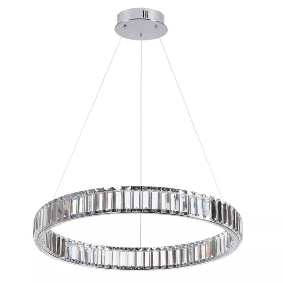 Подвесной светильник Odeon Light Vekia 4930/36L, Хром, Прозрачный, Нейтральный белый, декоративные элементы крупным планом