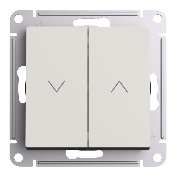 Выключатель 2-клавишный жалюзи, 10А Systeme Electric AtlasDesign Бежевый ATN000219