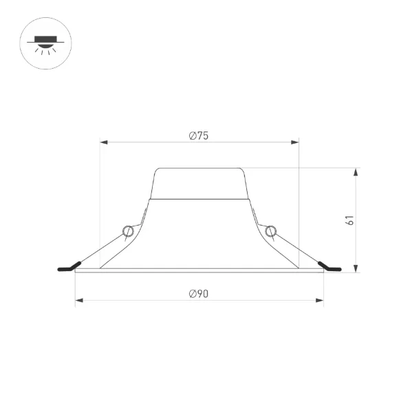 Встраиваемый светильник Arlight MS-BLIZZARD-BUILT-R90-6W Warm3000 (WH, 100 deg, 230V) 036579 Встраиваемый светильник Arlight MS-BLIZZARD-BUILT-R90-6W Warm3000 (WH, 100 deg, 230V) 036579