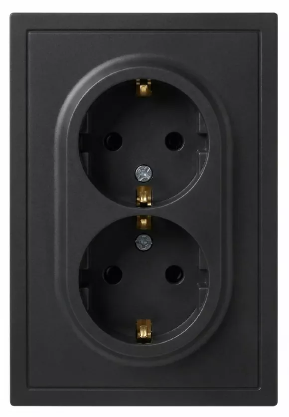Розетка Эра Galaxy 15-2105-05 с заземлением двойная 2X2P+E Schuko со шторками IP20 16А-250В антрацит Б0070705 Розетка Эра Galaxy 15-2105-05 с заземлением двойная 2X2P+E Schuko со шторками IP20 16А-250В антрацит Б0070705