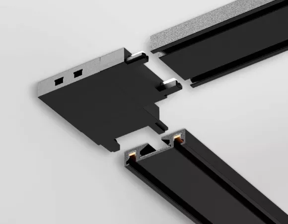 Коннектор угловой для шинопровода Ambrella Light Magnetic Ultra Slim Track System GV1116, Черный, Пластик, Китай
