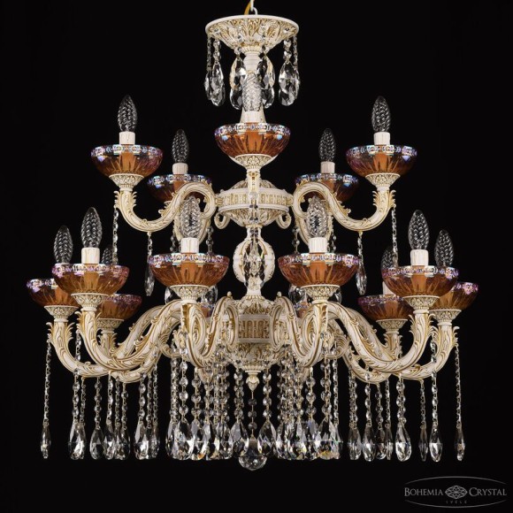 Подвесная люстра Bohemia Ivele Crystal AL79101/10+5/250/2D A WMG P Shampan/M-1G