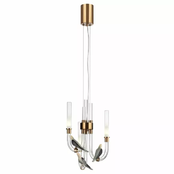 Подвесная люстра Odeon Light Lark L-vision 5431/6L, Бронза, Белый, Нейтральный белый Подвесная люстра Odeon Light Lark L-vision 5431/6L, Бронза, Белый, Нейтральный белый