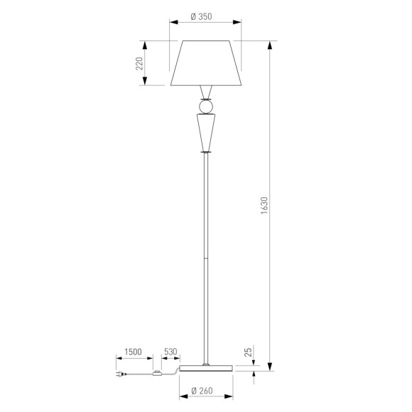 Торшер Eurosvet Teja 109014 латунь a072041