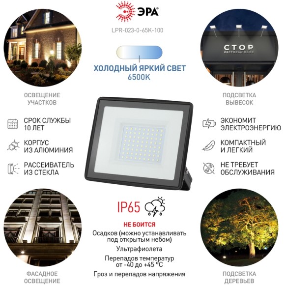 Прожектор Эра LPR-023-0-65K-100 Б0052026