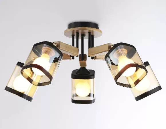 Потолочная люстра Ambrella Light Traditional TR9529, Черный, Янтарный, Металл, вид снизу Потолочная люстра Ambrella Light Traditional TR9529, Черный, Янтарный, Металл, вид снизу