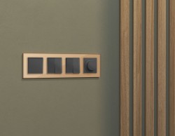 Комплект механизма 2-клавишного перекрестного выключателя 10A-250V Alfa Графит мягкое касание Quant Ambrella Volt MA903030 (AP9030, VM125)