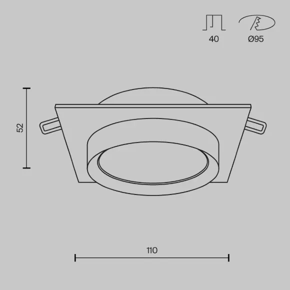 Встраиваемый светильник Maytoni Technical Hoop DL086-GX53-SQ-B Встраиваемый светильник Maytoni Technical Hoop DL086-GX53-SQ-B