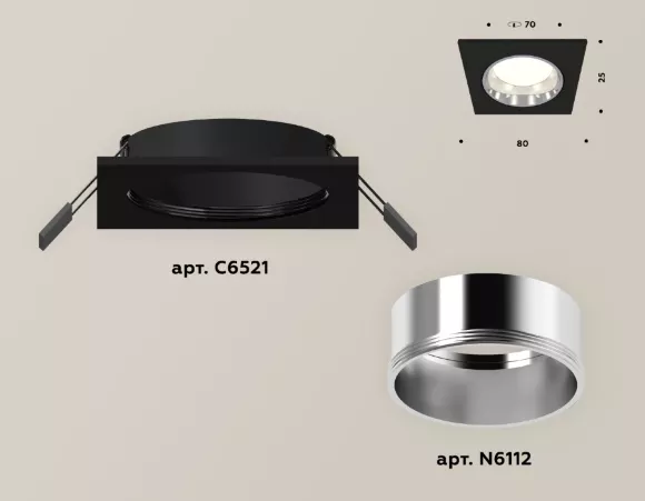 Встраиваемый светильник Ambrella Light Techno XC6521003 (C6521, N6112) Встраиваемый светильник Ambrella Light Techno XC6521003 (C6521, N6112)