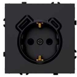 Розетка 1-местная з/ш с/з 16А + USB + Type C (механизм) Stekker Эмили 250В 20W черный уголь soft-touch RST16-5119-05