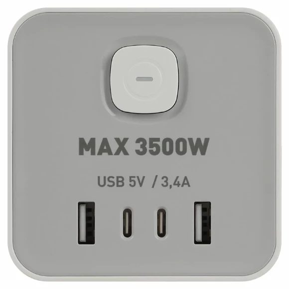 Сетевой фильтр ЭРА TWR-8es-1,5m-4USB-W башня с защитой заземлением с выключателем 8 розеток+4xUSBA+C 1,5м 16А белый Б0069071