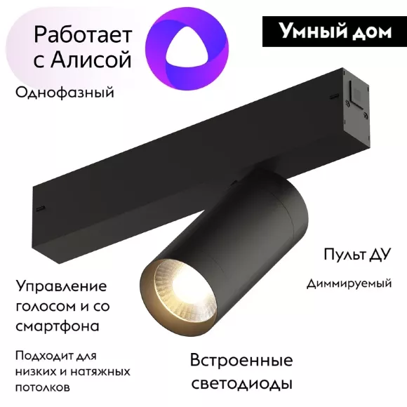 Трековый светильник Denkirs DK8010-BK, Черный, От теплого до холодного, Алюминий Трековый светильник Denkirs DK8010-BK, Черный, От теплого до холодного, Алюминий