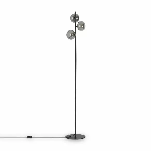 Торшер Freya Shimmer FR5435FL-03B, Черный, Дымчатый, Металл, крупный план основания Торшер Freya Shimmer FR5435FL-03B, Черный, Дымчатый, Металл, крупный план основания