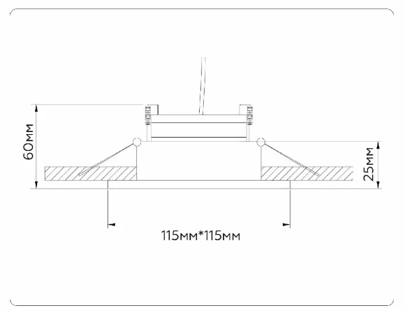 Схема размеров встраиваемый светильник Ambrella Light GX Standard Tech Techno Spot TN52342