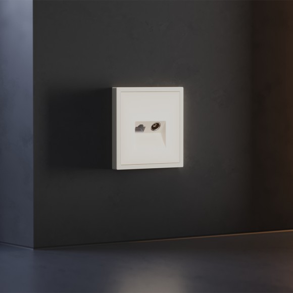 Накладка для розетки TV+RJ45 кат. 6 Voltum S70 (хлопок) VLS002713