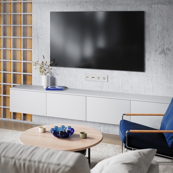 Накладка для розетки TV+RJ45 кат. 6 Voltum S70 (хлопок) VLS002713