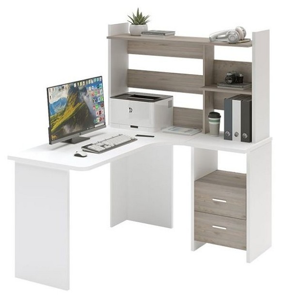 Стол компьютерный Домино Lite СКЛ-Угл130+НКЛ-120 MER_SKL-Ugl130-NKL-120_BEN_PRAV