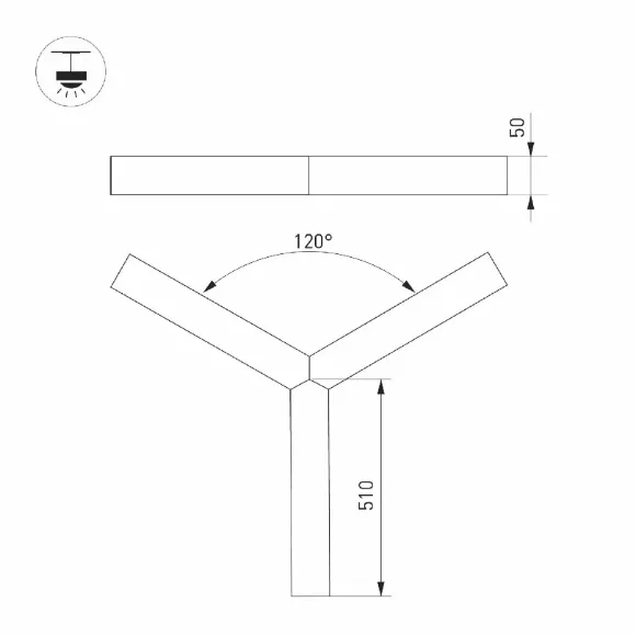 Линейный подвесной светильник Arlight SP-RAYS-3-HANG-5050-510-34W Day4000 049208 Линейный подвесной светильник Arlight SP-RAYS-3-HANG-5050-510-34W Day4000 049208