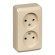 Розетка 2-ая б/з без шторок Systeme Electric Этюд наруж Крем PA16-005K