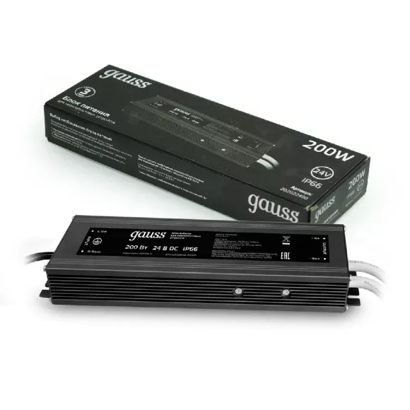 Блок питания Gauss 200Вт DC24 IP66 202022400 Блок питания Gauss 200Вт DC24 IP66 202022400