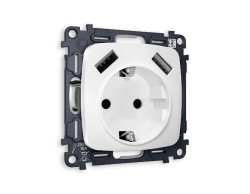 Комплект механизма розетки 2USB A+A 18W (быстрая зарядка) с/з Ambrella Volt Omega MO129010