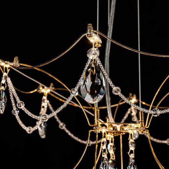 Подвесная светодиодная люстра с пультом управления Modelux ML.7815.1050P GD